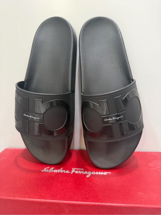 Salvatore Ferragamo Men’s Black Slide Sandals main image 4